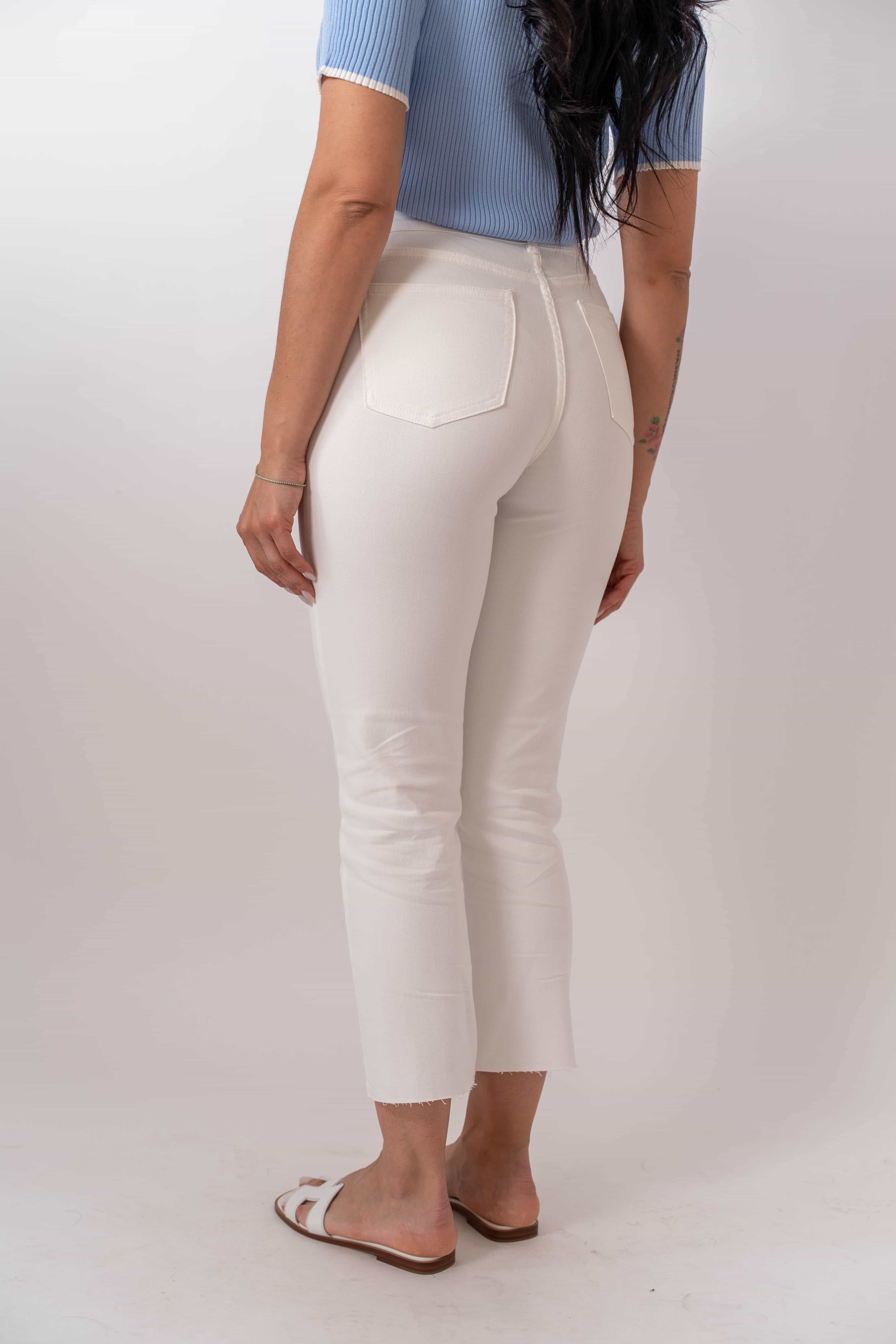 Jeans Straight White Orlo Sfrangiato - Image 3